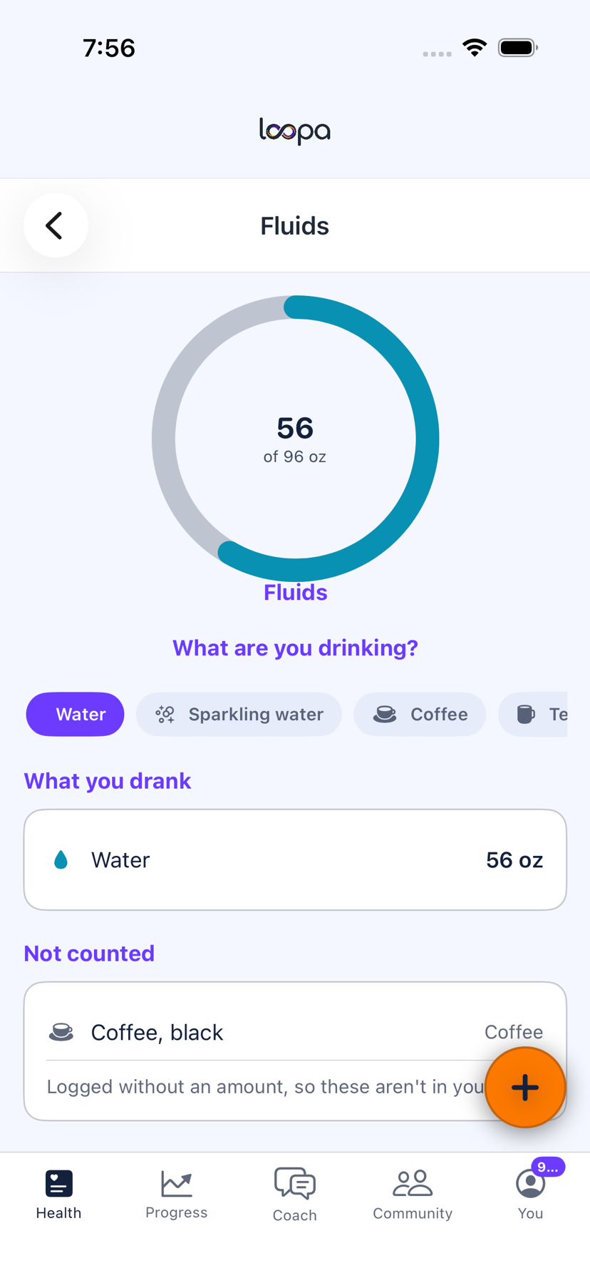 The Loopa water screen on iPhone, the total the watch adds to